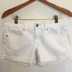 American Eagle Jean Shorts White Stretch Cotton